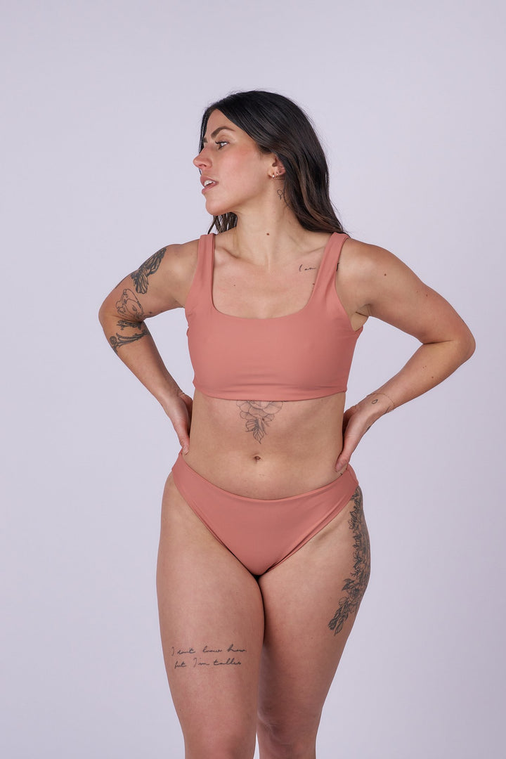 Luna Mid Rise Bikini Bottom - Blush