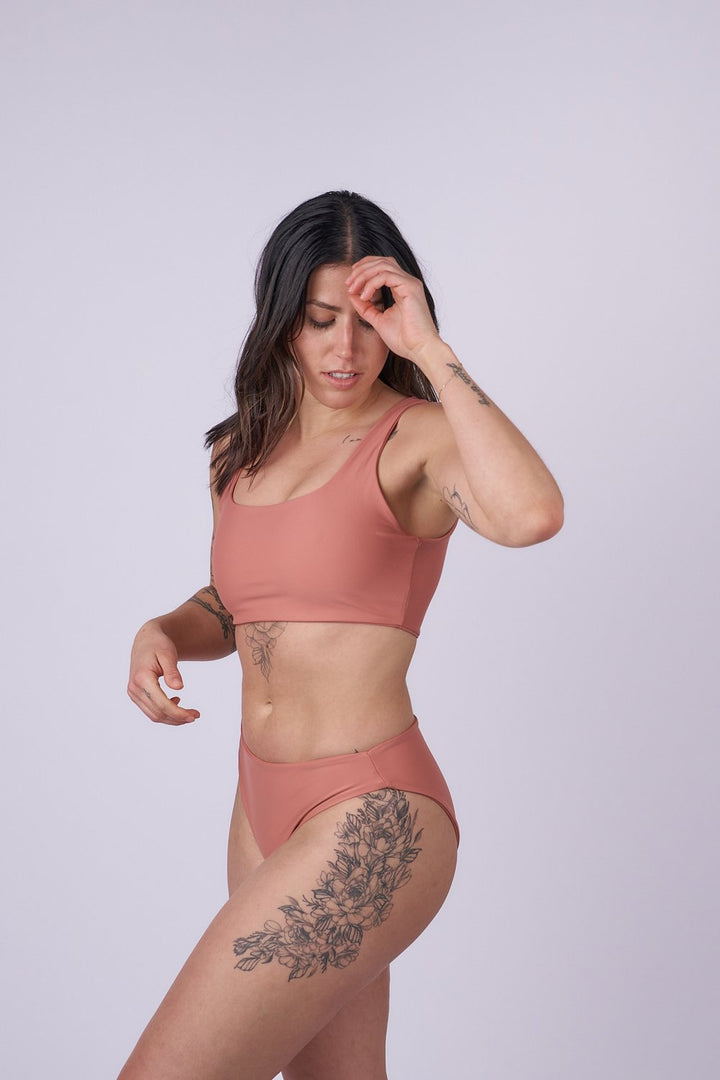 Luna Mid Rise Bikini Bottom - Blush