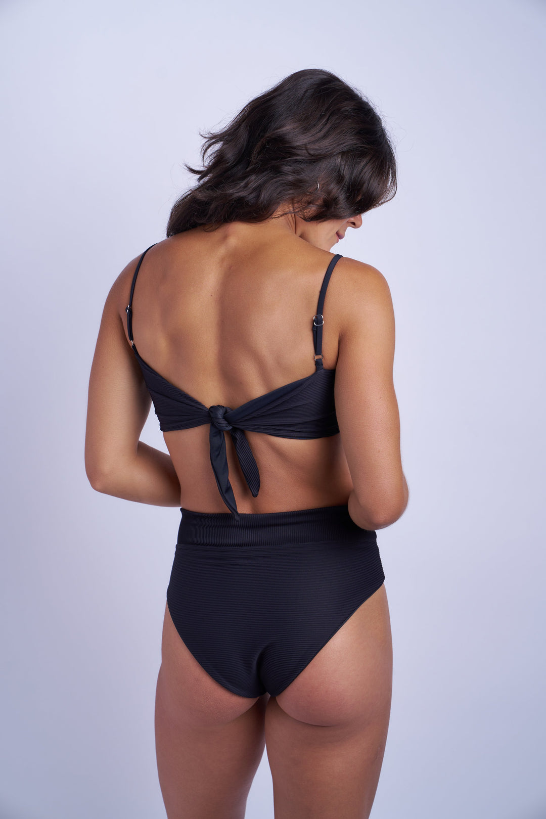 Riley Banded Bikini Bottom - Ribbed Black