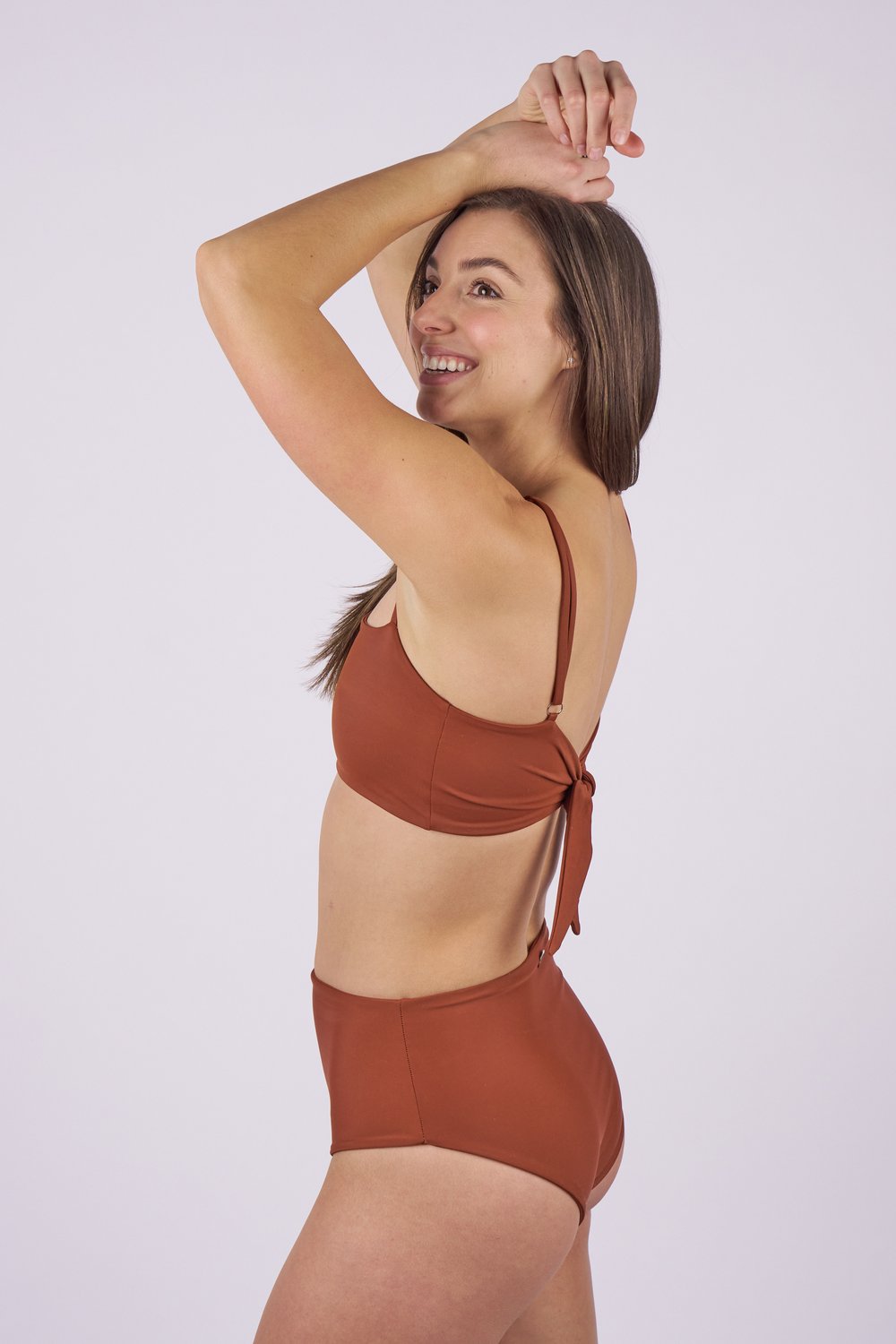 Nina High Waist Bikini Bottom - Spice